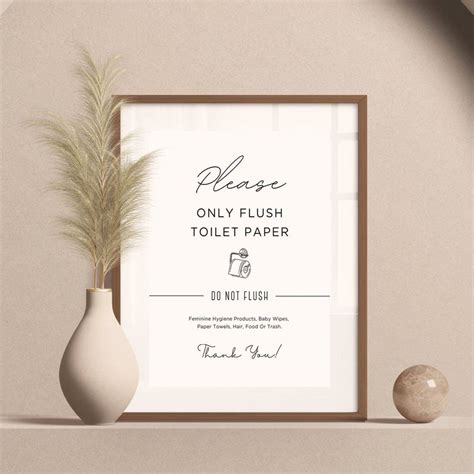 Please Do Not Flush Toilet Paper Sign Etsy