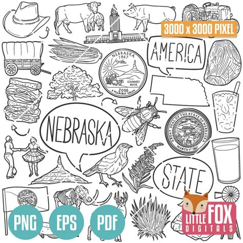 Nebraska Ne State Symbols American State Clipart Omaha Lincoln