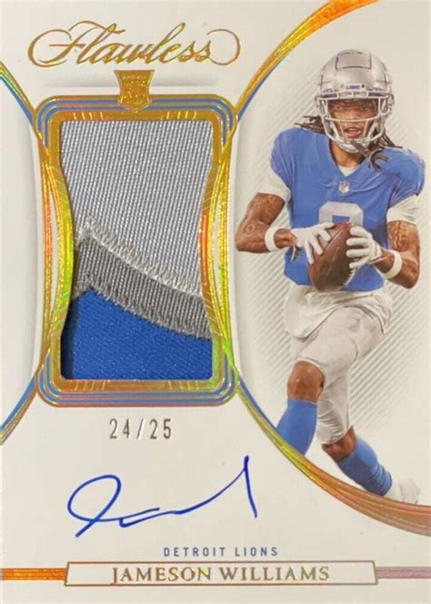 Jameson Williams 2022 Flawless Rpa Jw Rookie Patch Auto 25 Price