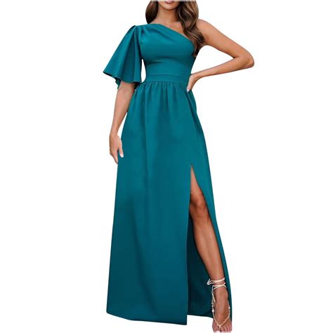 Wedding Guest Dresses For Women One Shoulder High Waist Formal Cocktail