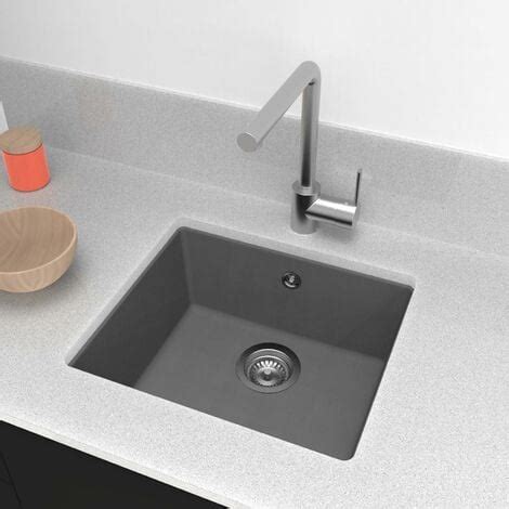 SIA EVOGR 1 0 Bowl Grey Composite Inset Undermount Kitchen Sink And