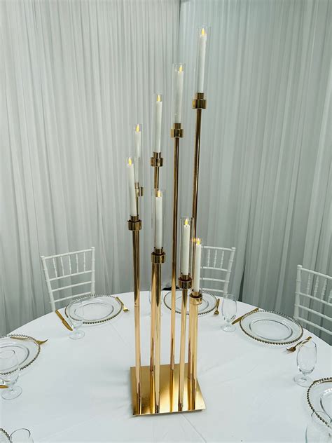 Prong Gold Spiral Candelabra Weddings Of Distinction