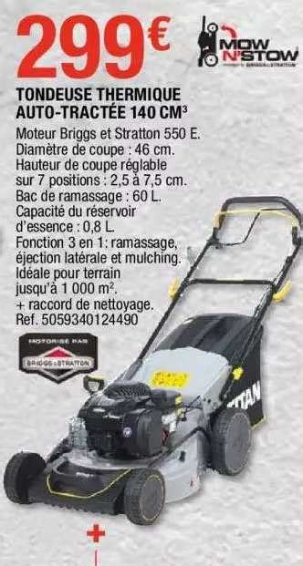 Promo Tondeuse Thermique Auto Tract E Cm Chez Brico D P T