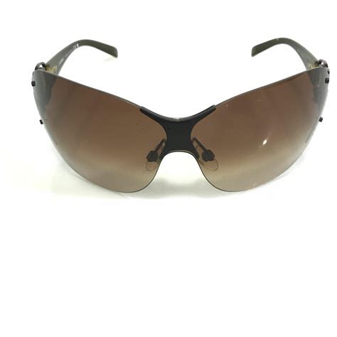 Lunettes de soleil sans monture papillon marron Chanel Marron foncé ref