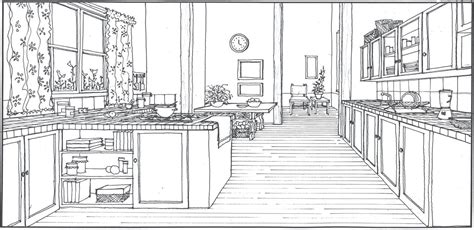 Kitchen Interior Design Coloring Pages Dreamswhites