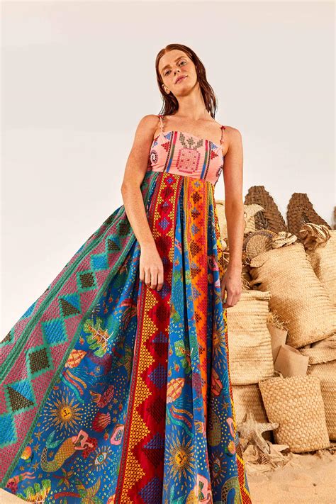 Farm Rio Embroidered Maxi Dress Store Sukan Co In