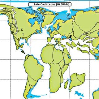 Middle Santonian Stage Upper Cretaceous Continental Reconstruction