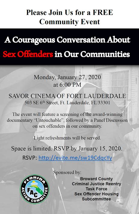 Community Event A Courageous Conversation About Sex Offenders In Our Communities Florida