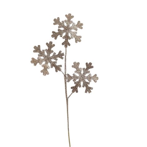 74cm Xmas Champagne Glitter Snowflake Branches Christmas Picks And