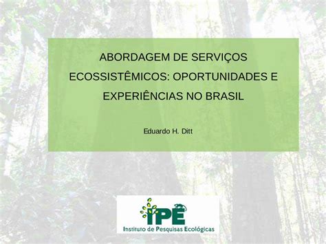 Pdf Abordagem De Servi Os Ecossist Micos Mapa De Servi Os