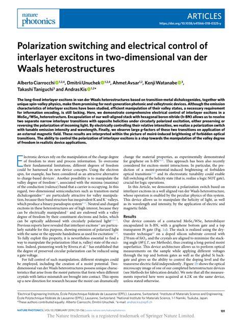 Polarization Switching And Electrical Control Of Interlayer Excitons In