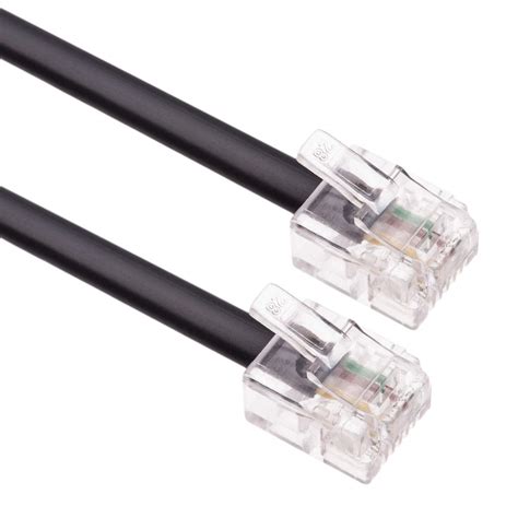 20M RJ11 케이블 ADSL 연장선 전화 코드 플러그 고속 BT 인터넷 광대역 남성 남성 라우터 및 모뎀 RJ11 전화 소켓