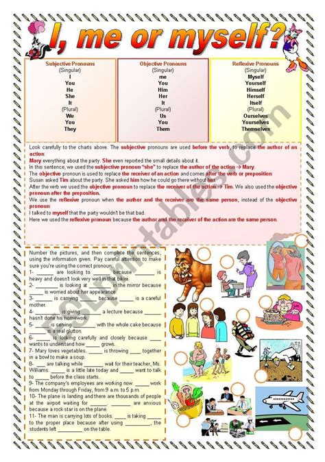 Me Myself And I Grammar Worksheet - Crafts Pass