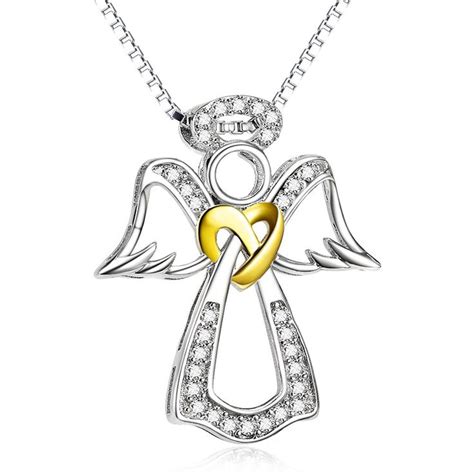 Guardian Angel Necklace Sterling Silver Guardian Angel Heart Knot