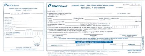 Icici Bank Demand Draft Form Pdf