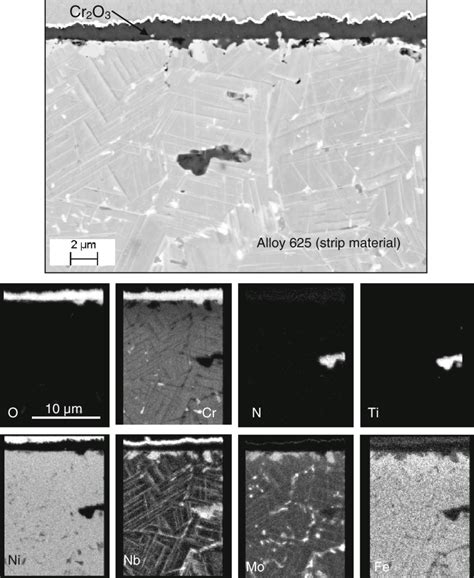 Sem Cross Section And Edx Measurements Showing Surface Near Region Of