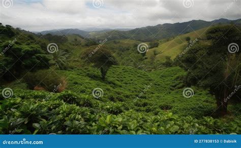 Coffee Plantation. Landscape with Coffee Trees. Generative AI Stock ...