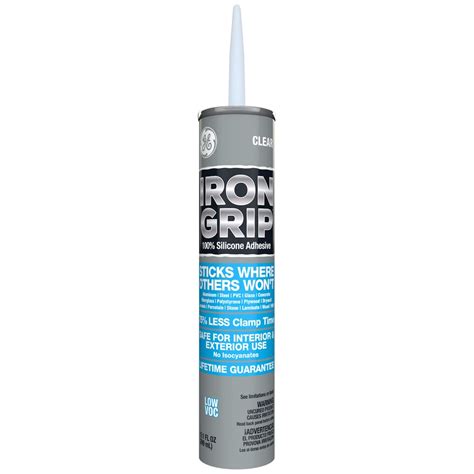 GE Iron Grip 10.1-fl oz Silicone Clear Multipurpose Adhesive at Lowes.com