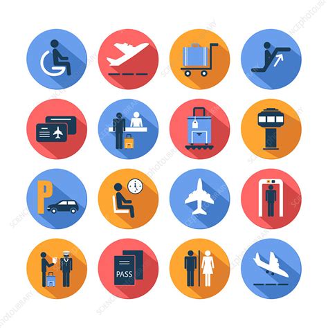 Airport Icons Illustration Stock Image F019 7088 Science Photo