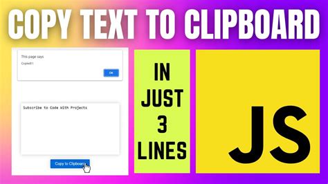 Copy Text To Clipboard Tutorial With Javascript Youtube