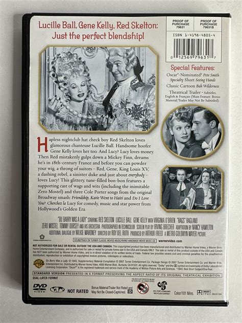 Du Barry Was A Lady Dvd Lucille Ball Gene Kelly Red Skelton 1943