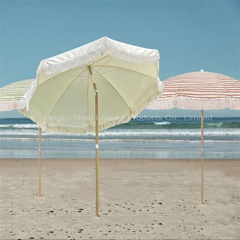 Cheap Outdoor Patio Fringe Tassel Beach Umbrella With Tassels Parasols And Bases Ningbo Nissi