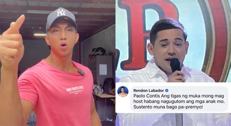 Rendon Labador Binanatan Si Paolo Contis Sustento Muna Bago Pa Premyo