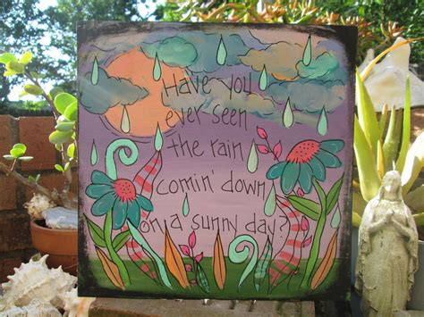 Have You Ever Seen the Rain Song Lyrics Painting on 10 by 10 Wood Panel ...