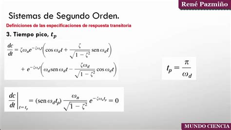 Sistemas De Control De Segundo Orden Especificaciones Youtube