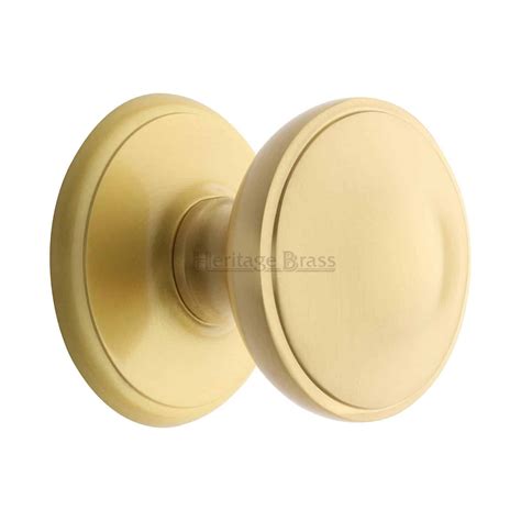 Heritage Brass Round Centre Door Knob 3 Satin Brass Finish Handles At Heart