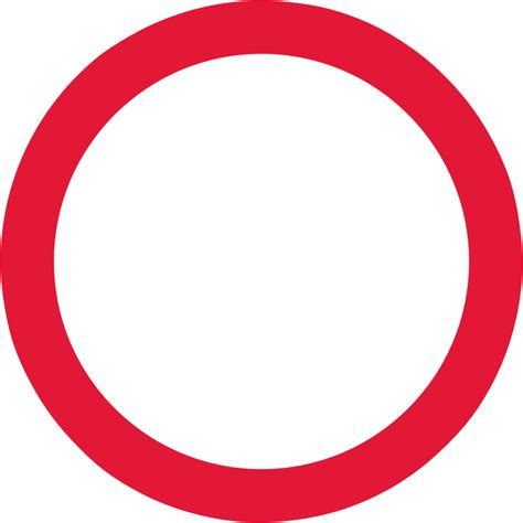 Red circle warning road sign white background - Openclipart