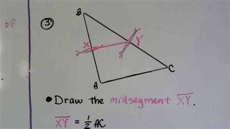 Geometry 5 4b Construct The Midsegment Of A Triangle With A Compass Youtube