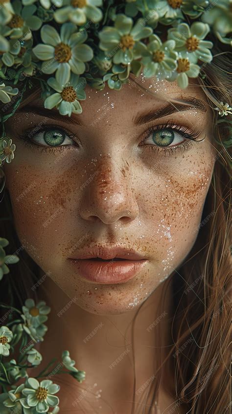 Premium Photo A Woman With Freckles On Her Face And The Words Freckles On The Face