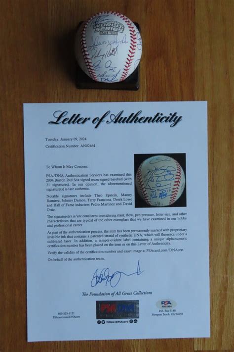 21 2004 World Series Red Sox Signed Baseball Ramirez Ortiz Martinez