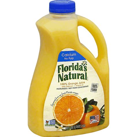 Floridas Natural 100 Juice Orange No Pulp With Calcium Vitamin D