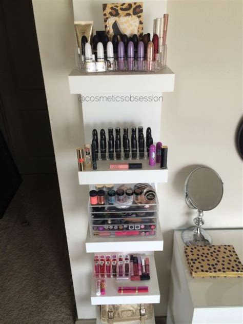 Diy Ikea Shelf Easy Hack For Makeup Storage Ikea Lack Wall Shelf Hot Sex Picture