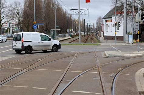 2 Nord Süd Verbindung für Straßenbahn Kreuzungsausbau an der