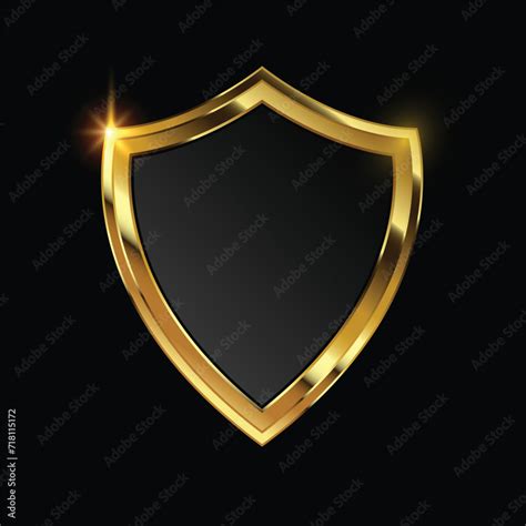 Award Badge Golden Shield Icons In Vector Illustration For Secure