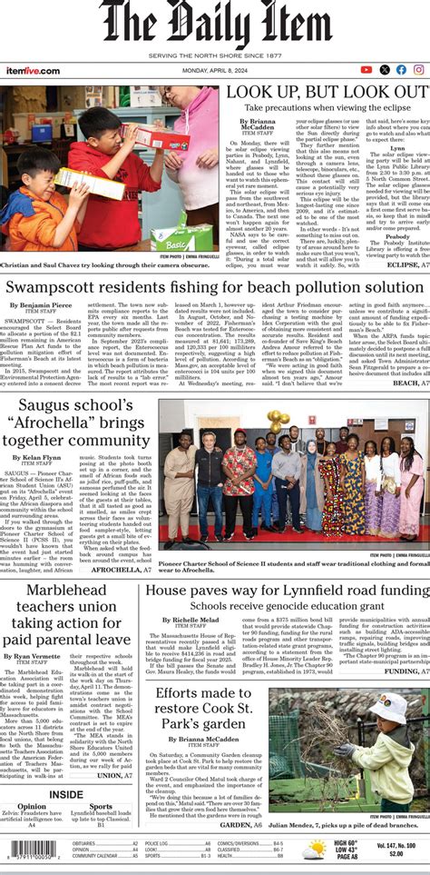 Today's page 1: 4-8-24 - Itemlive
