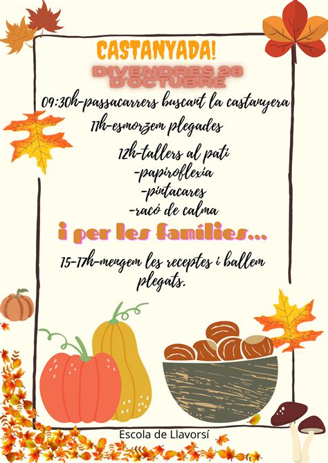 Ja tenim cartell de la festa de la Castanyada Escola de Llavorsí