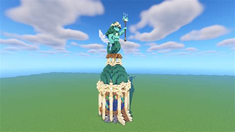 Trident Shop Mermaid Statue On Top Of Tower Minecraft Map