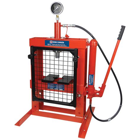 10 Ton Hydraulic Shop Press With Grid Guard King Canada Power Tools
