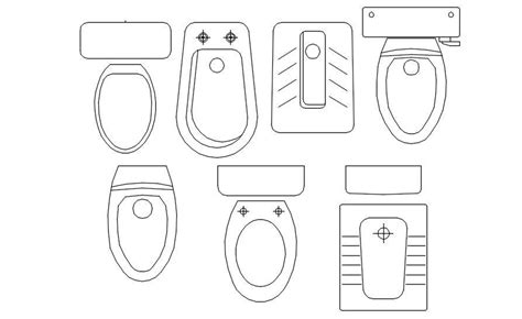 2D Blocks Of Toilet In Detail AutoCAD Drawing Dwg File CAD File Cadbull