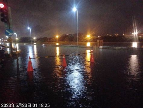 5月22日豪大雨及抽水站抽排水 二重疏洪道部份路段積淹水請提早配合改道