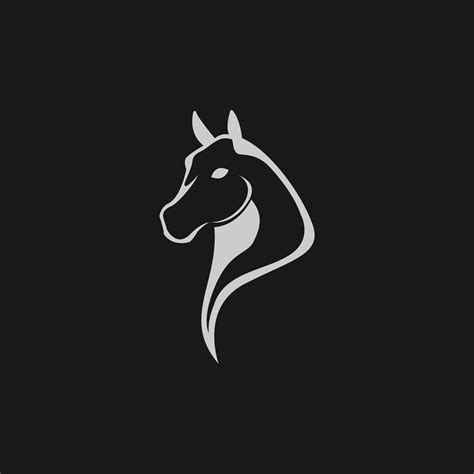 Vector Logo Design Template Horse Head Silhouette Tattoo Isolated On
