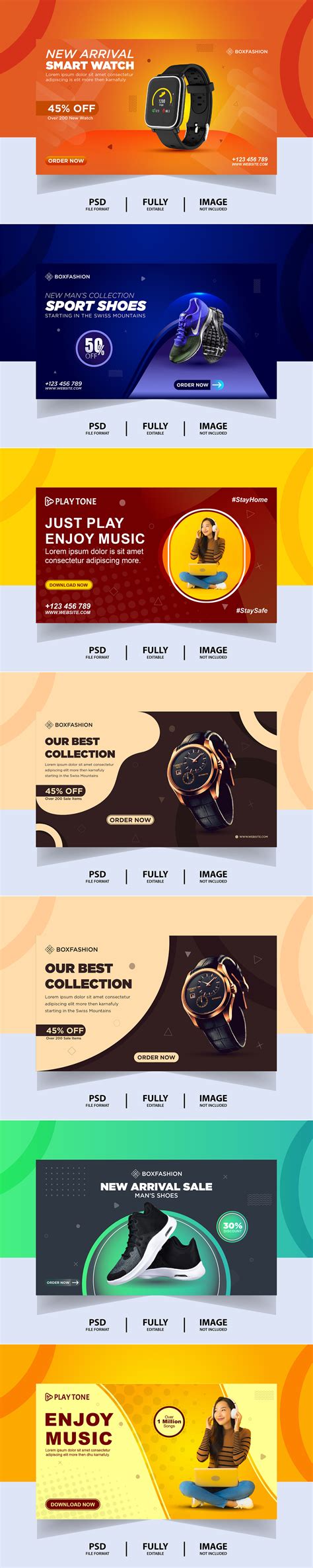 E Commerce Products Web Banner Template Free Download Behance