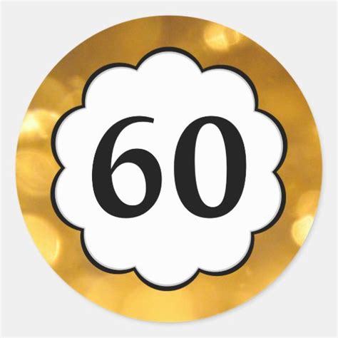 60 Golden Numbers Sticker