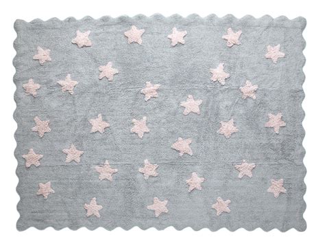 Alfombra Lavable Gris Con Estrellas Rosa Don Bebe Hispania