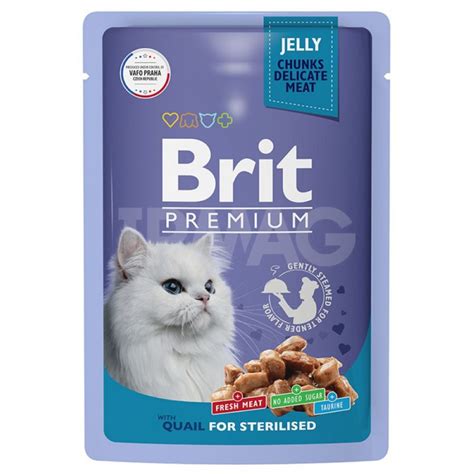 Корм влажный для кошек Brit Premium Цыпленок и Перепелка в соусе для ...
