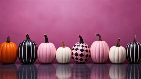 Premium Ai Image A Row Of Pumpkins Sitting On Top Of A Table